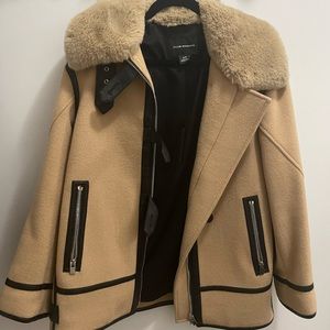 Club Monaco Faux Fur Moto Coat